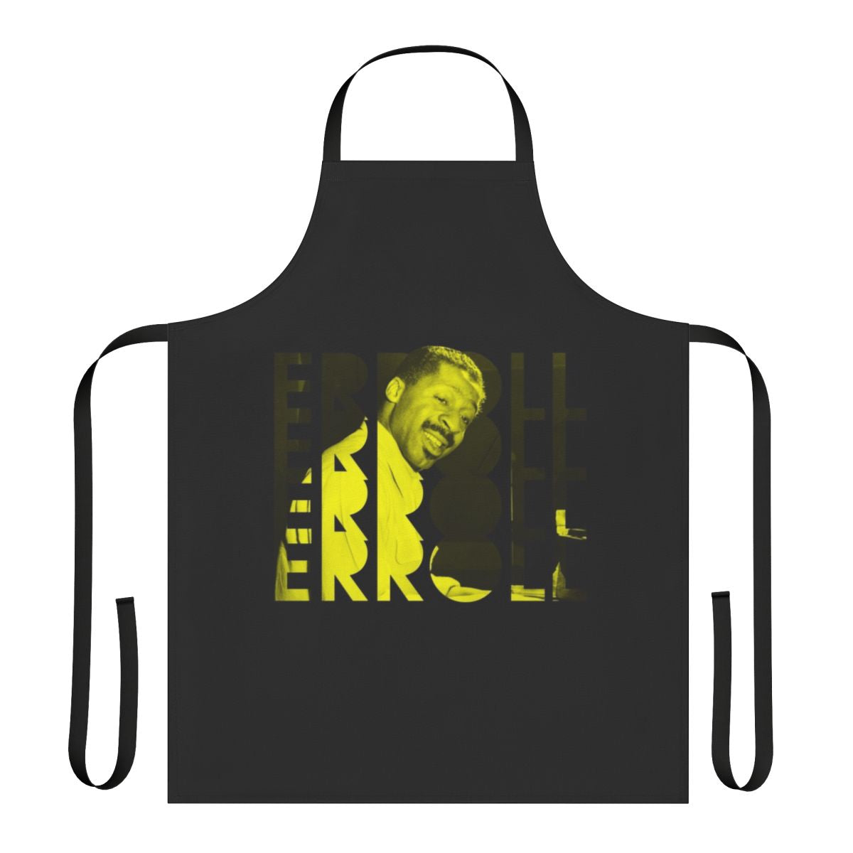 Erroll Garner inspired apron with a sleek, modern wave design and musical typography