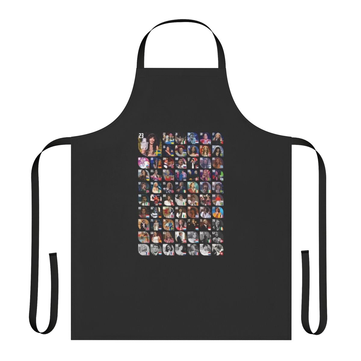 Stylish apron with Eurovision song contest winning designs