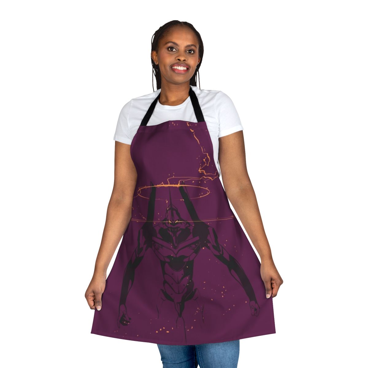 Apron featuring the iconic Unit 01 design from the Neon Genesis Evangelion anime series