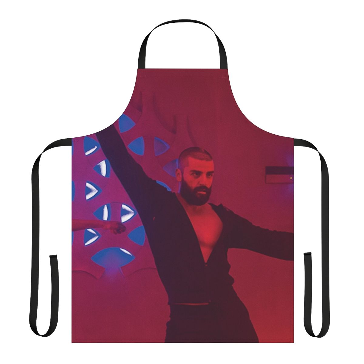 Stylish apron inspired by the movie Ex Machina, featuring a sleek dance and disco design.