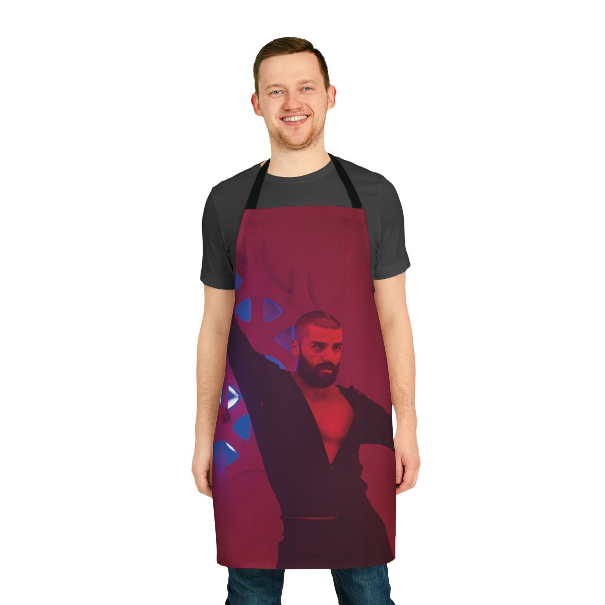 Stylish apron inspired by the movie Ex Machina, featuring a sleek dance and disco design.