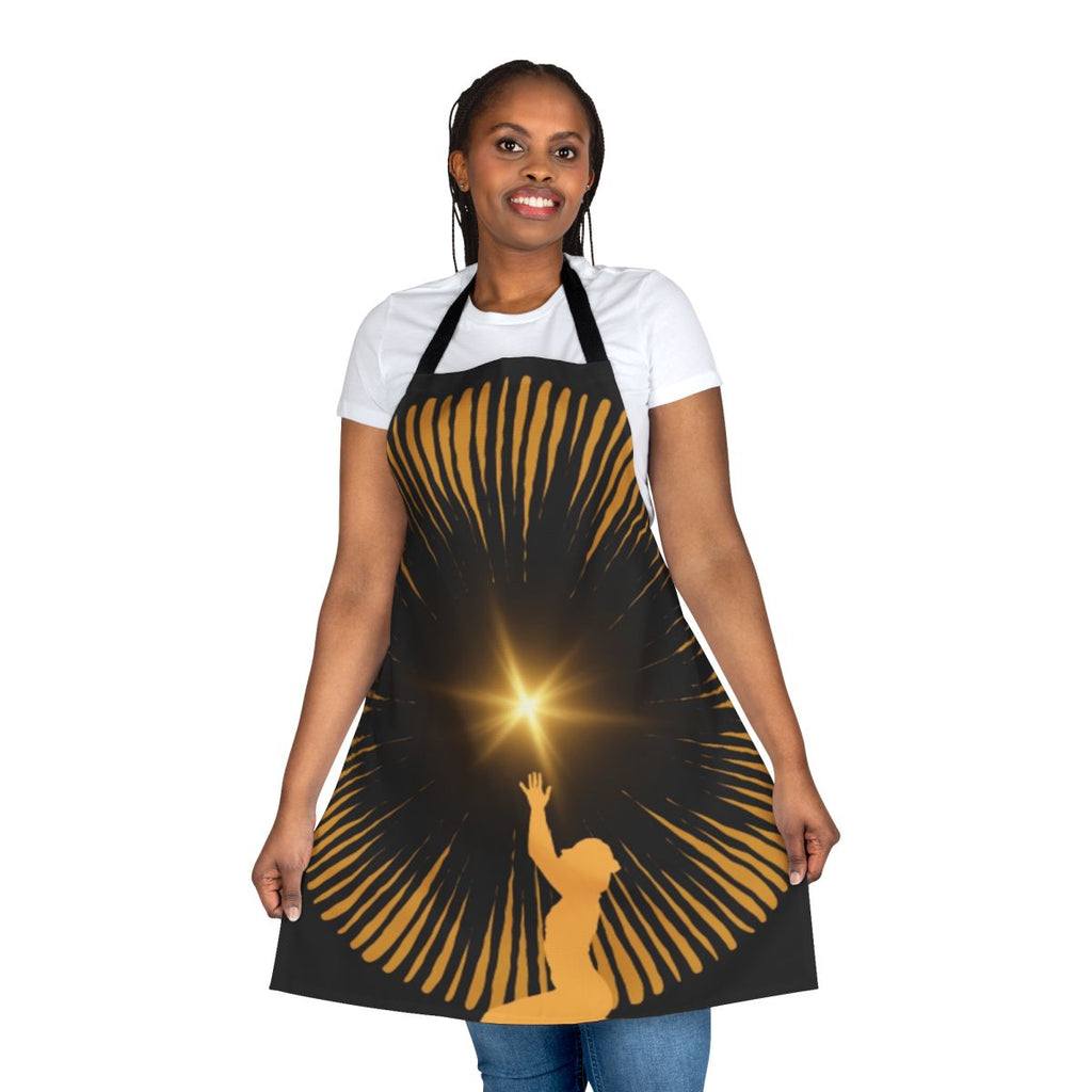 Vibrant eye-patterned apron, perfect for the kitchen or as a fashion statement