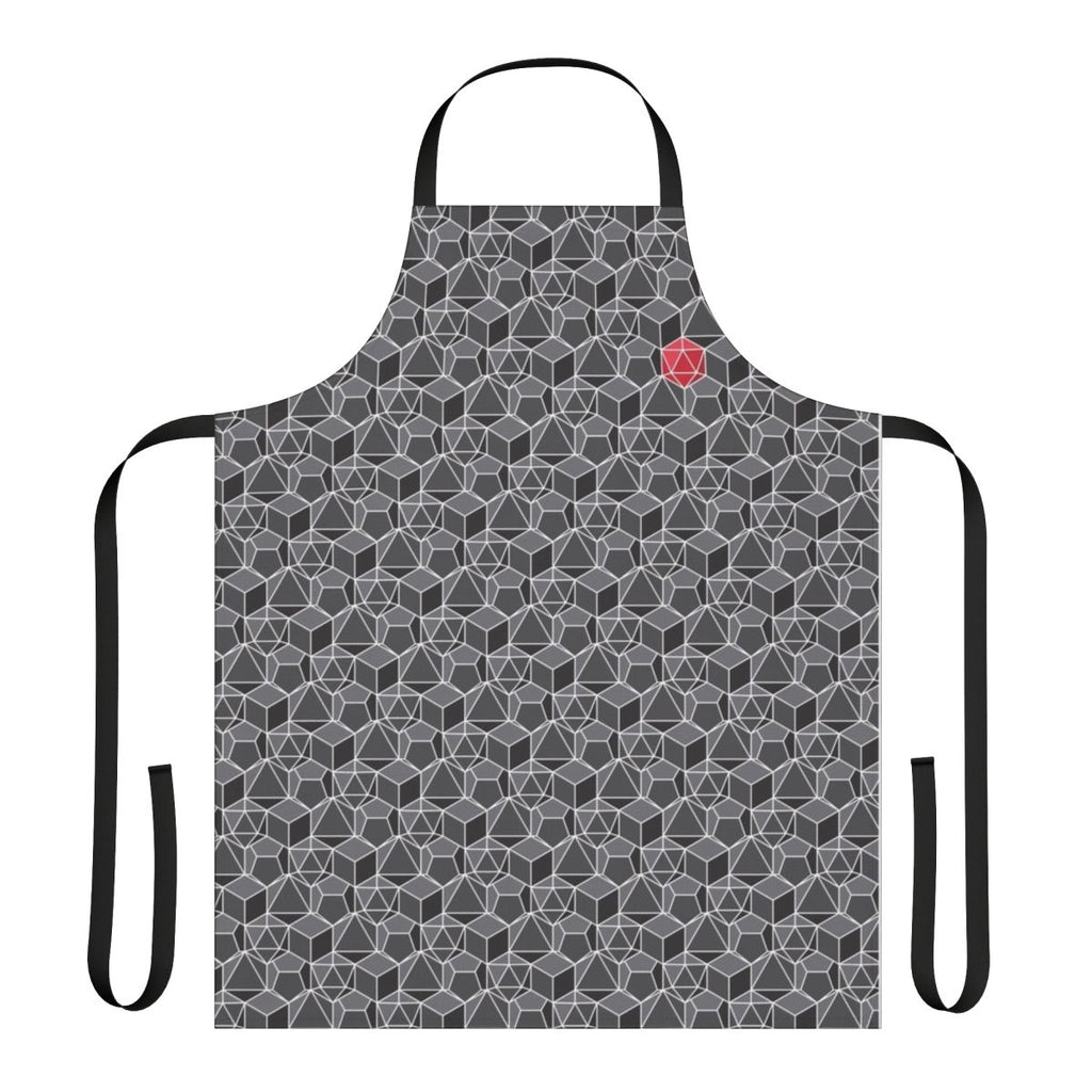 Fantasy-inspired dice pattern apron for dungeons and dragons, the adventure zone, and critical role fans
