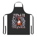 Fergie-inspired rock band style apron with lightning bolt and music-themed graphics