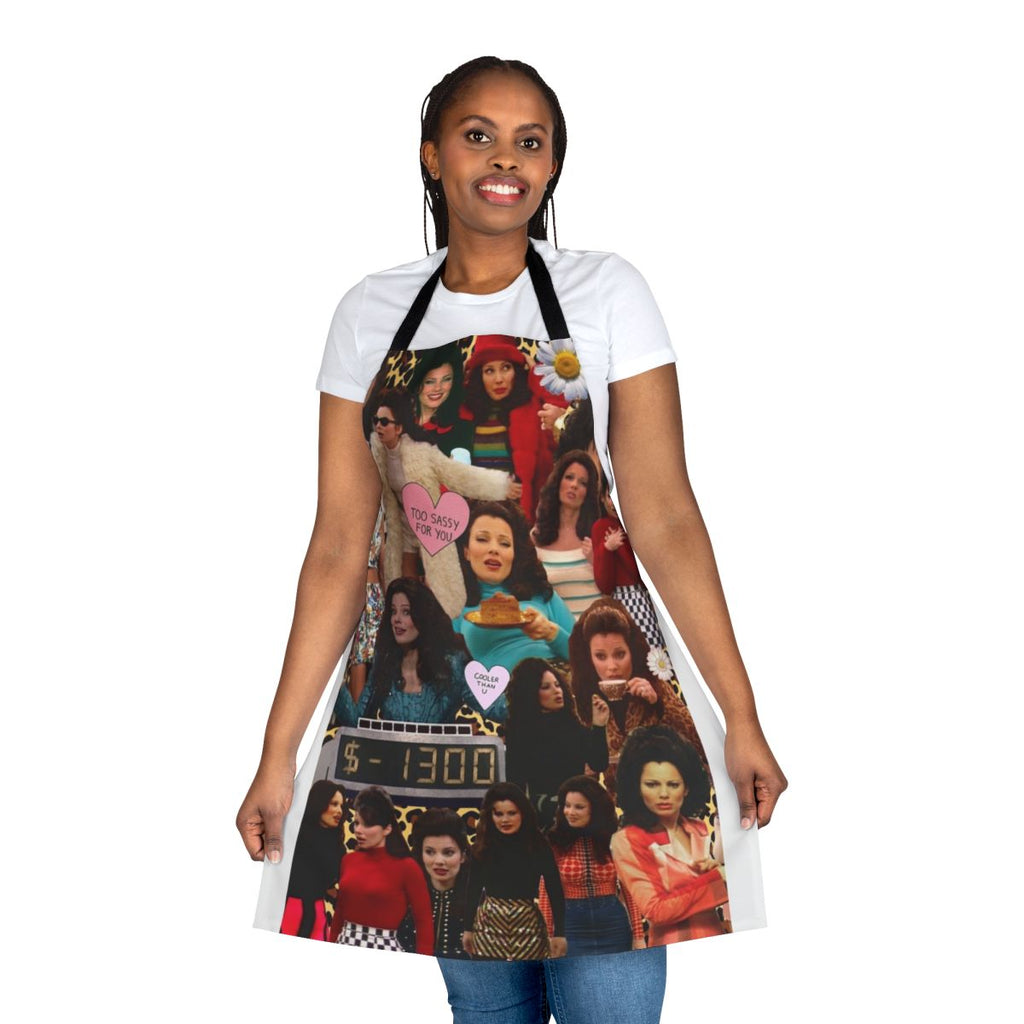 Fine Fran inspired collage apron featuring the iconic characters from the 90s TV show The Nanny