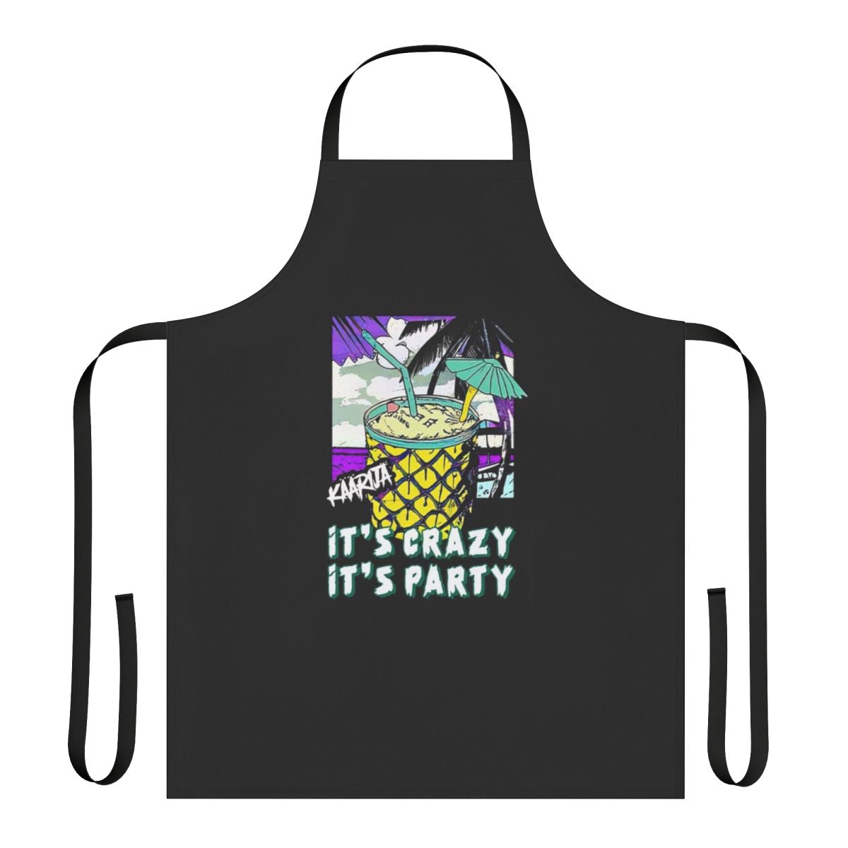 Vibrant peanut and pineapple-patterned apron with a sea-inspired design
