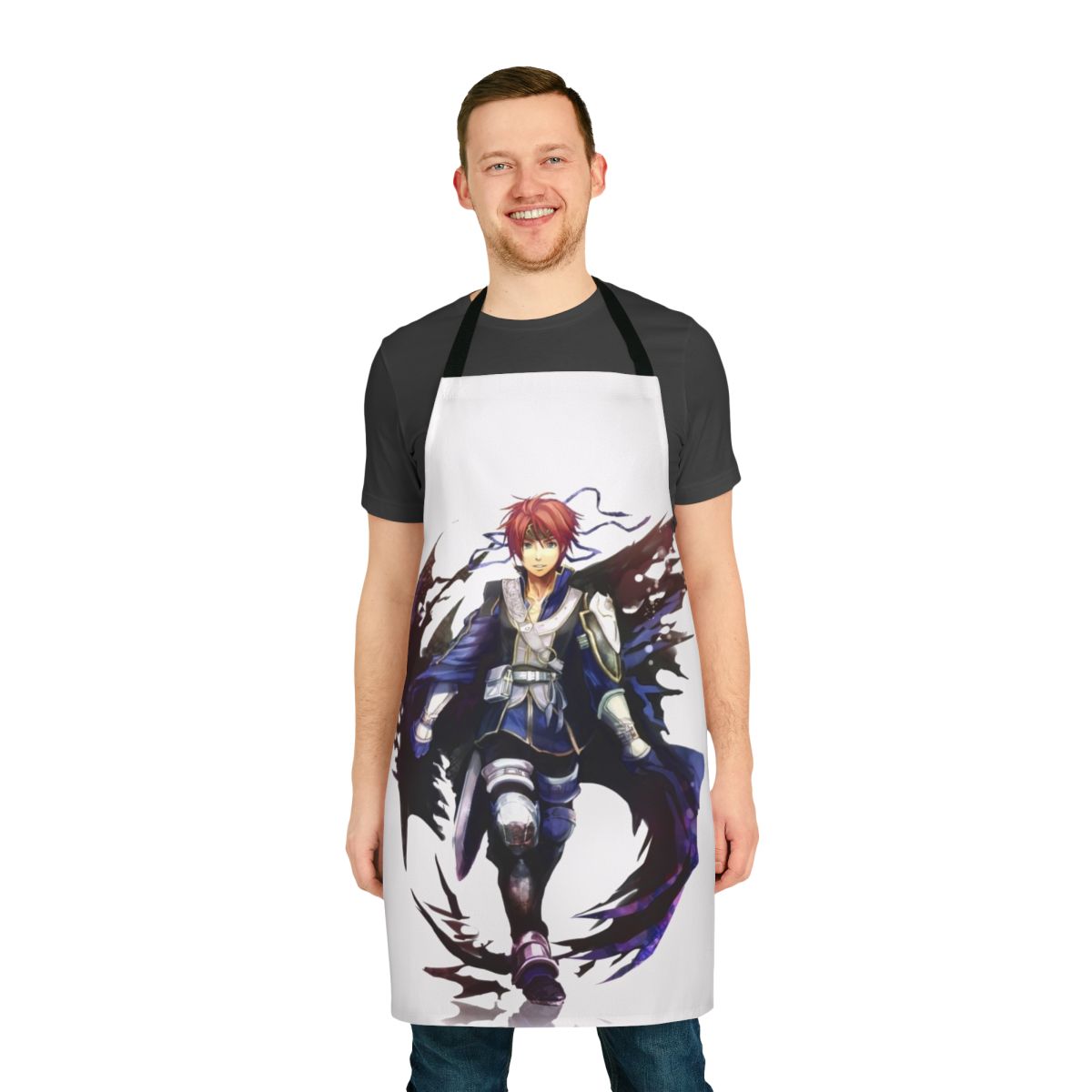 Fire Emblem inspired apron featuring the character Roy