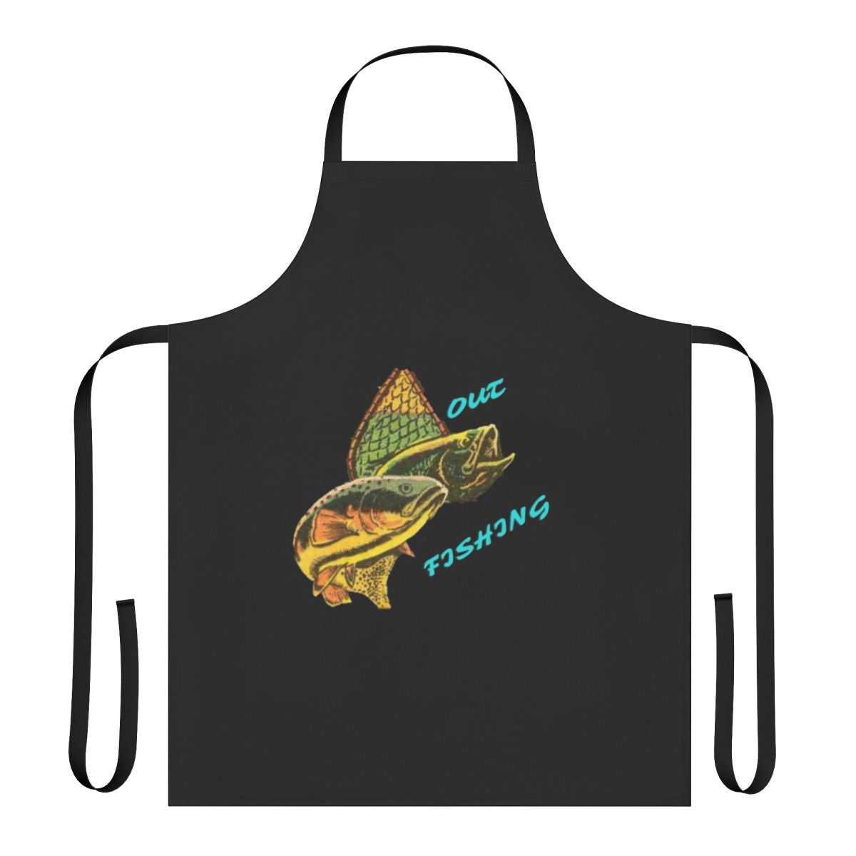 A vibrant, high-quality fishing apron designed for enthusiasts and hobbyists.
