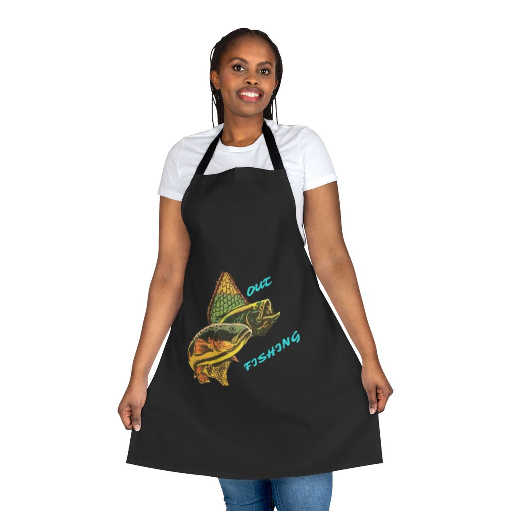 A vibrant, high-quality fishing apron designed for enthusiasts and hobbyists.