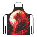 Flame-resistant apron with demon slayer and graffiti-inspired design