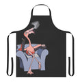 Vibrant flamingo apron design inspired by the hit TV series Boston Legal and its beloved characters Alan Shore and Denny Crane.