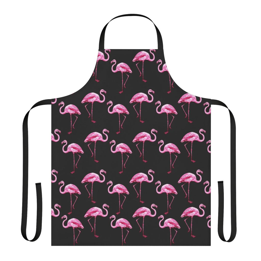 Beautifully designed flamingo pattern apron, perfect for cooking, baking, or serving in a tropical or summer-themed setting.