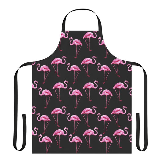 Beautifully designed flamingo pattern apron, perfect for cooking, baking, or serving in a tropical or summer-themed setting.