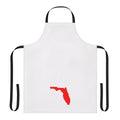 A red and white apron with the state of Florida and "Rep Your State" printed on it.