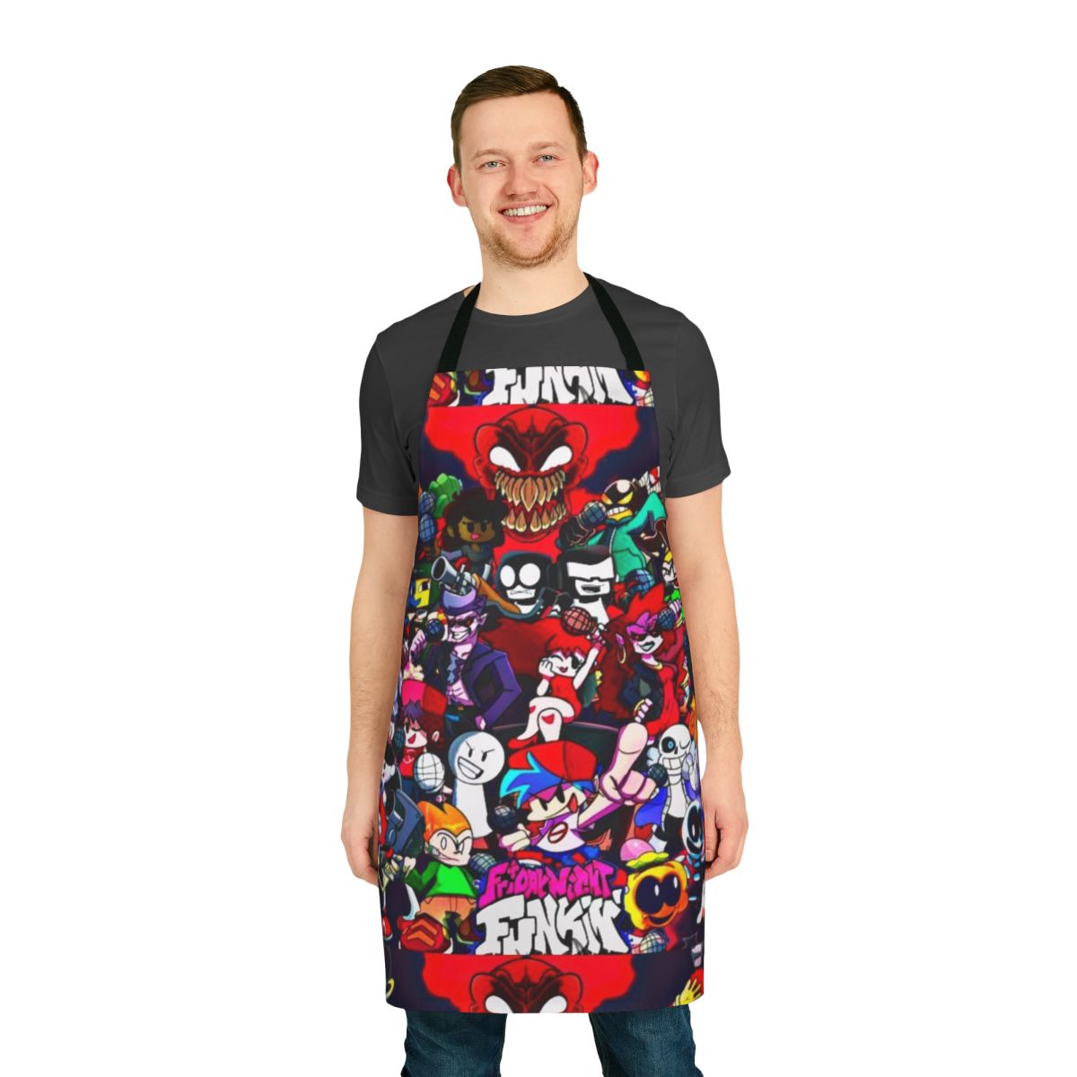 Colorful apron featuring favorite Friday Night Funkin game characters