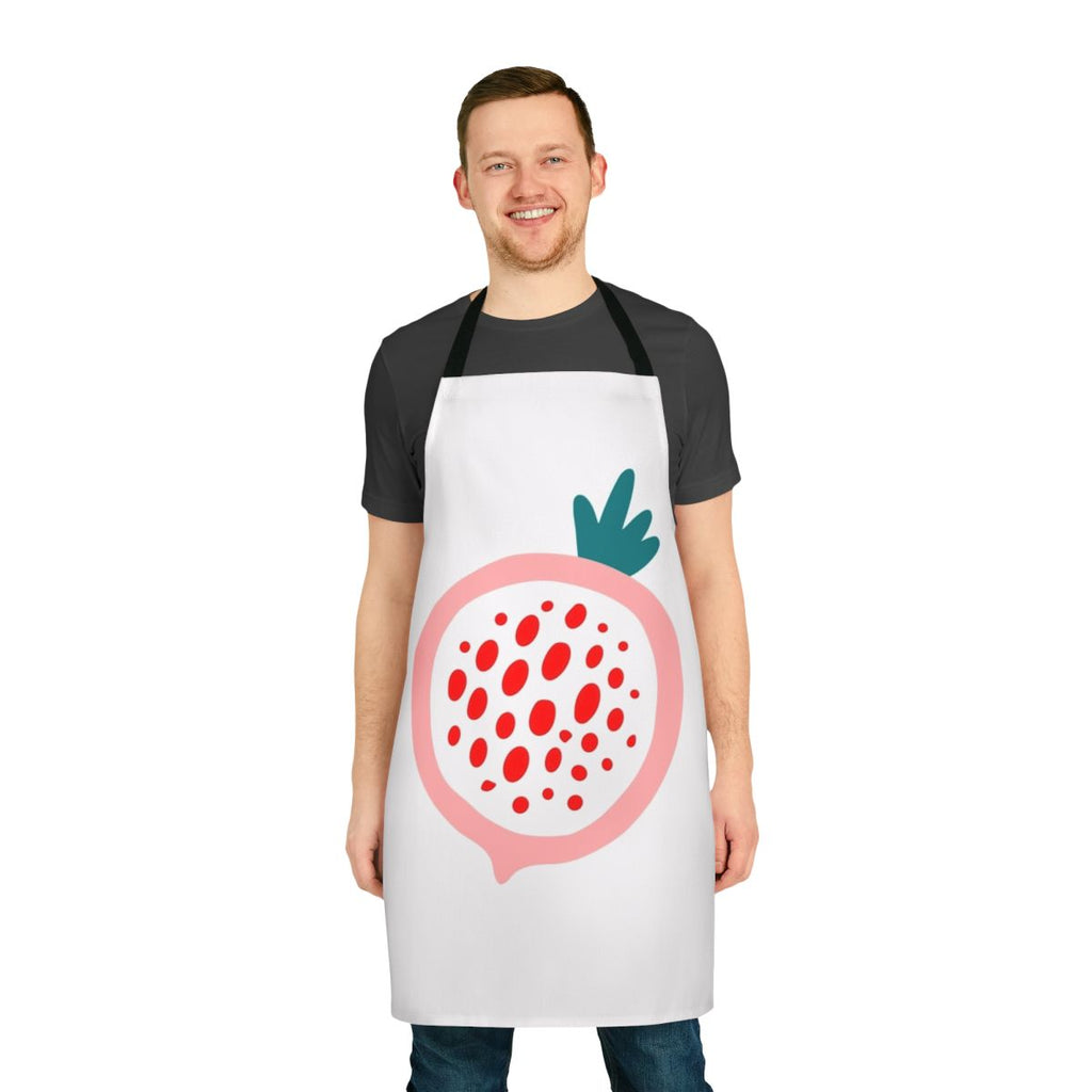 Colorful fruit-patterned apron for the kitchen