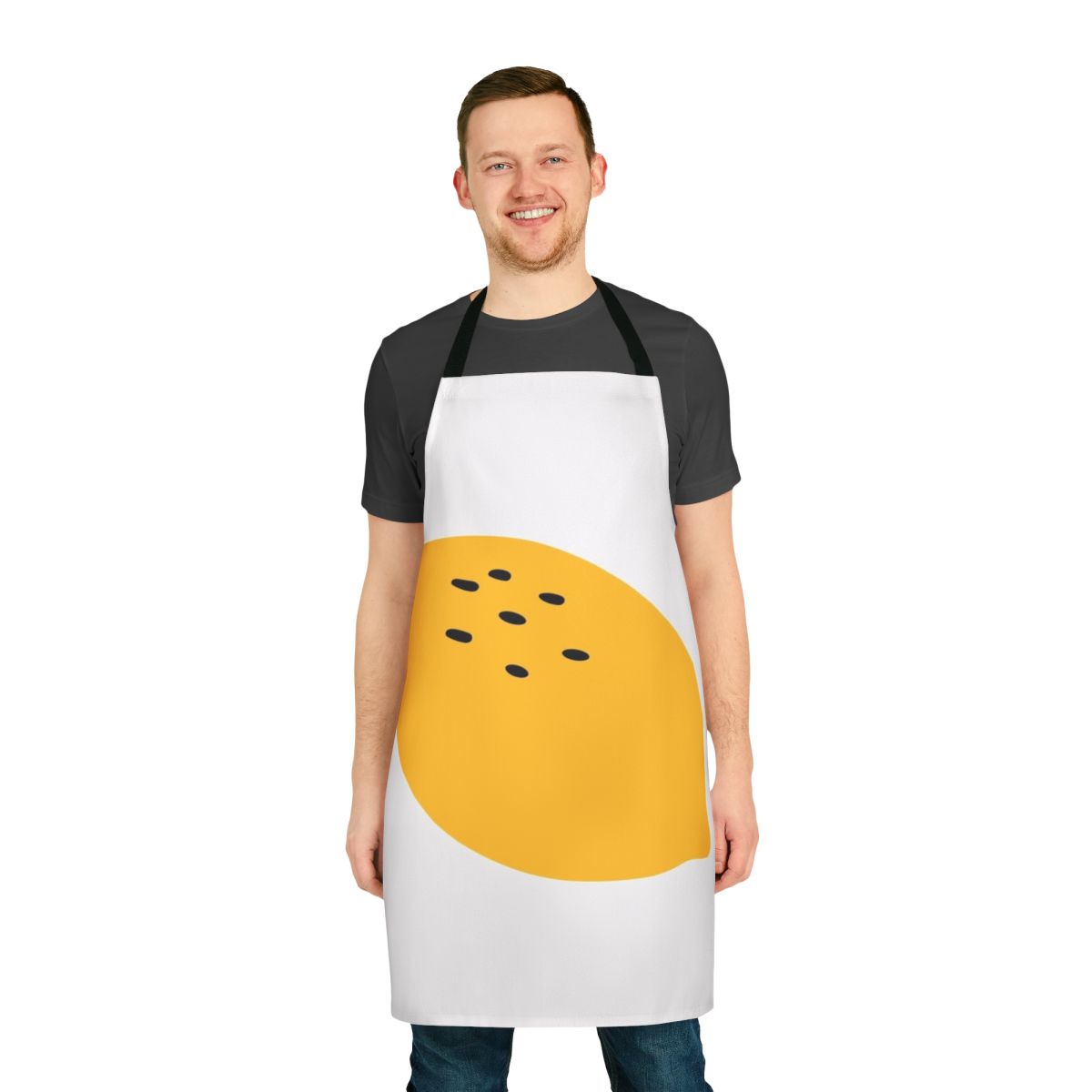 A colorful and trendy fruit-patterned apron for the kitchen
