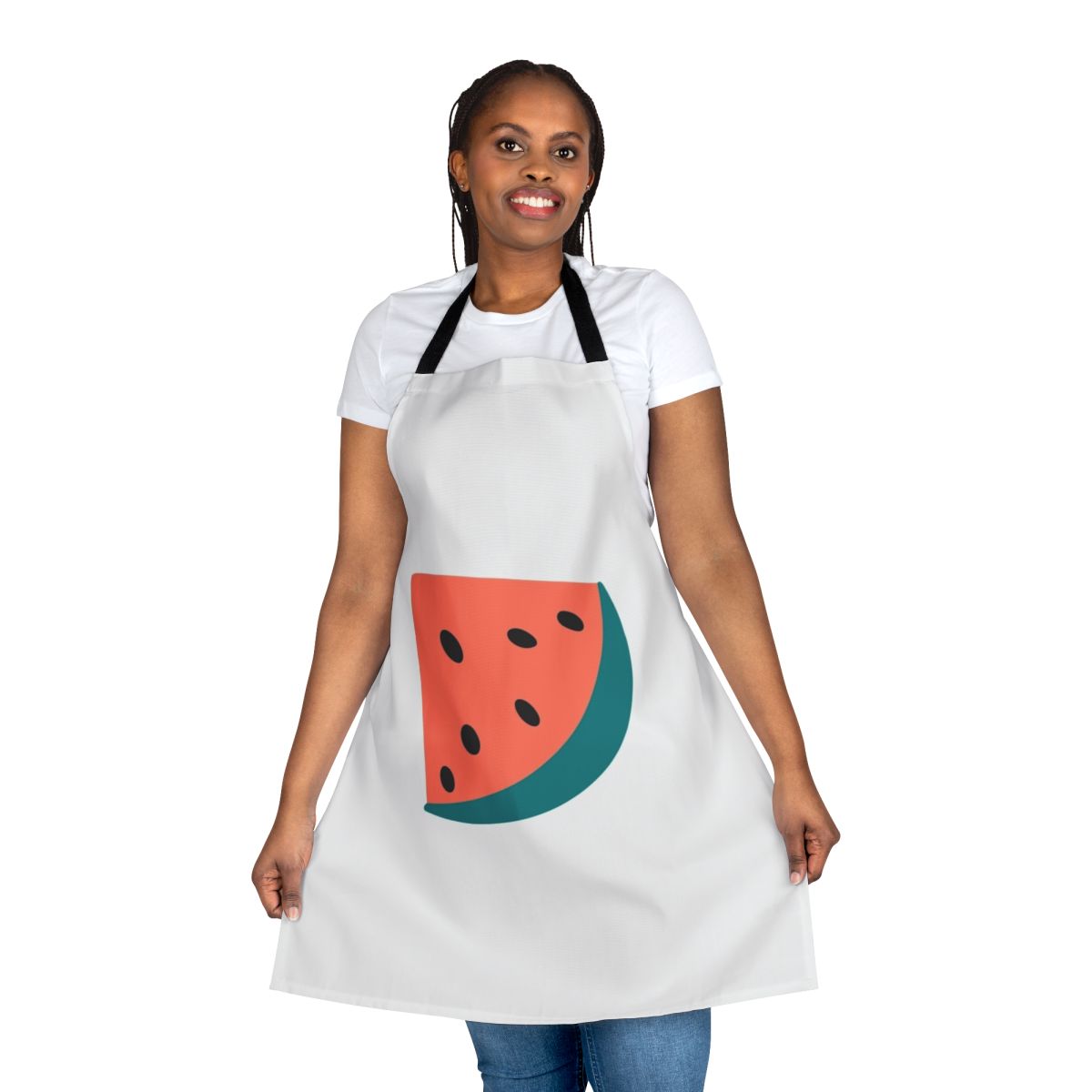 Vibrant fruits-patterned apron for the kitchen