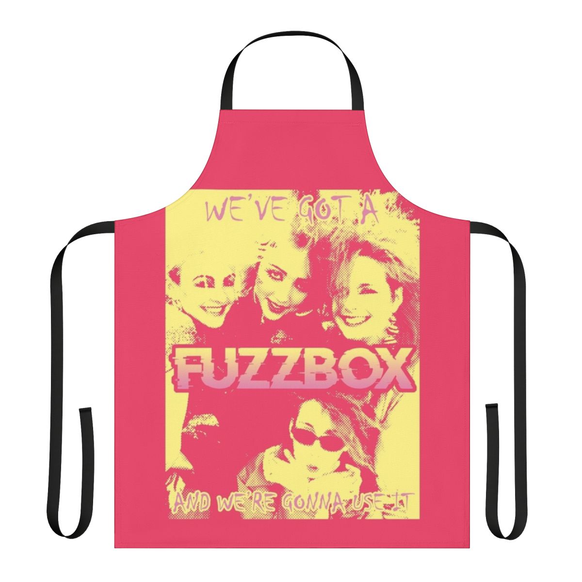 Fuzzbox inspired apron featuring a retro punk rock design