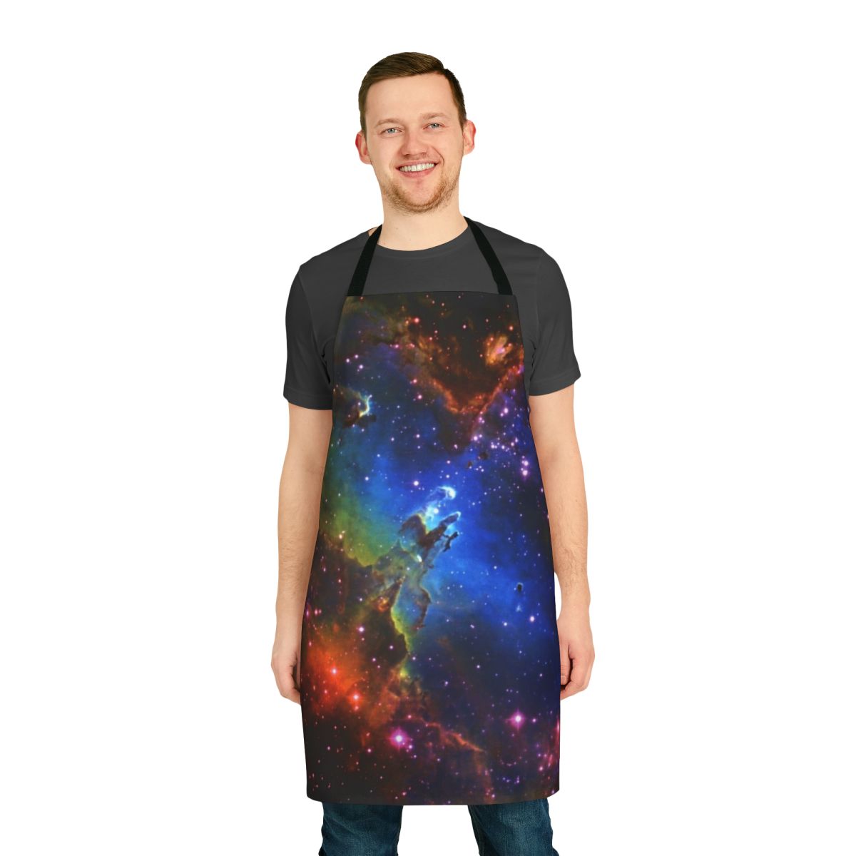 Galaxy eagle apron with nebula design, perfect for space and astronomy enthusiasts