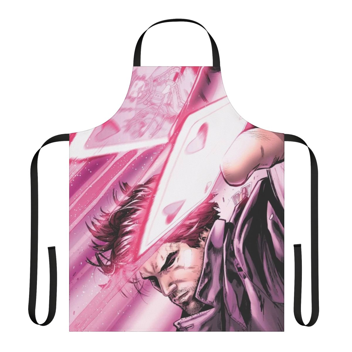 Vibrant apron featuring Gambit, the Cajun X-Men superhero