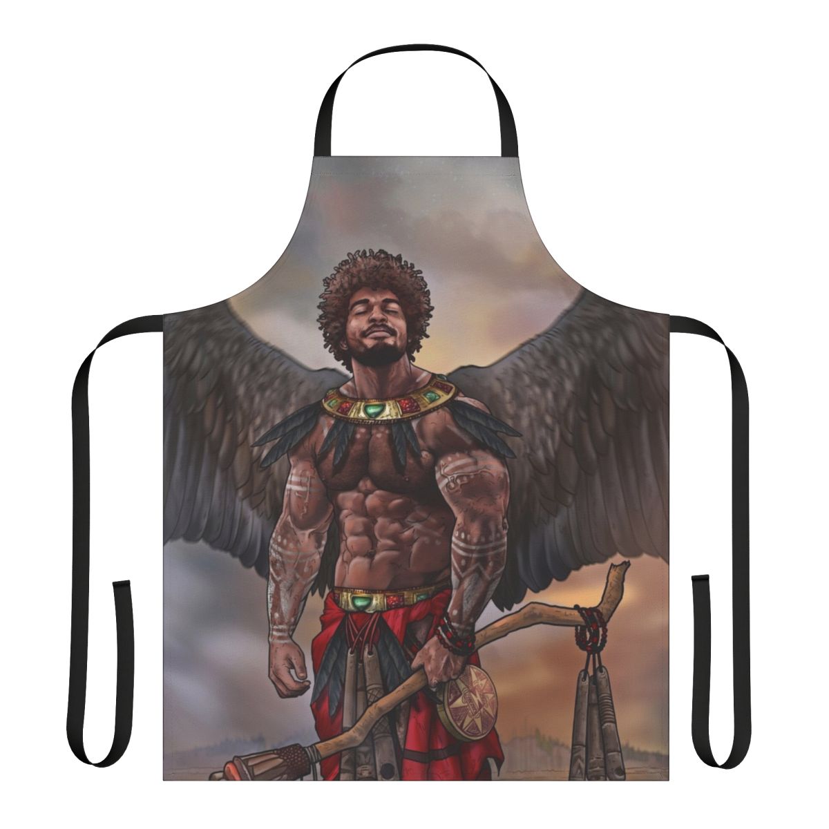 Attractive muscular gay man wearing a stylish gay art apron