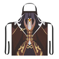 Geo-themed cosplay apron featuring brown and gold design, inspired by Zhongli/Morax from the game Genshin Impact.