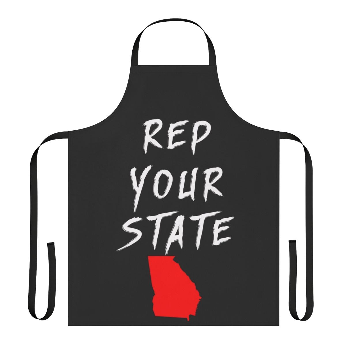 Georgia state pride apron with the state outline and text