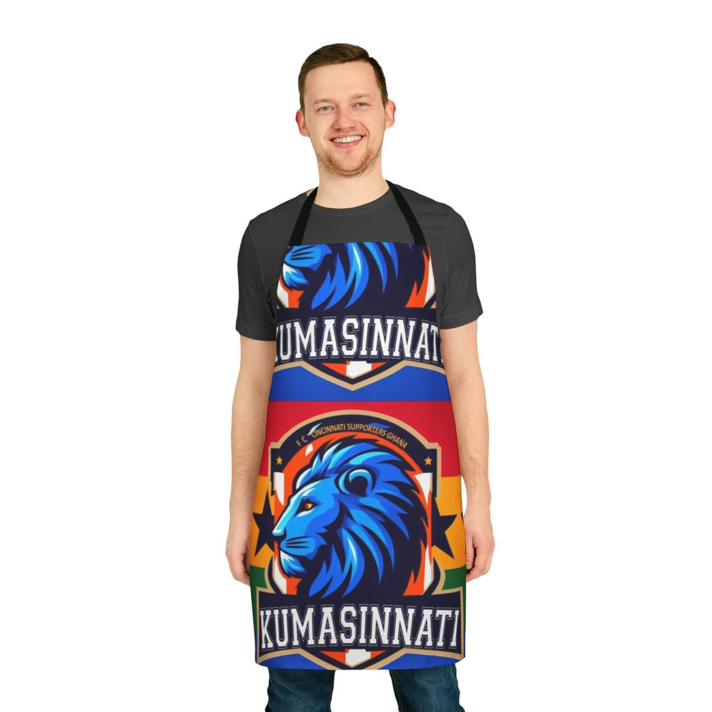 A stylish apron featuring the colors and design of Ghana football