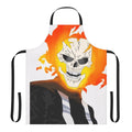 Ghost Rider inspired apron with skull and fire design