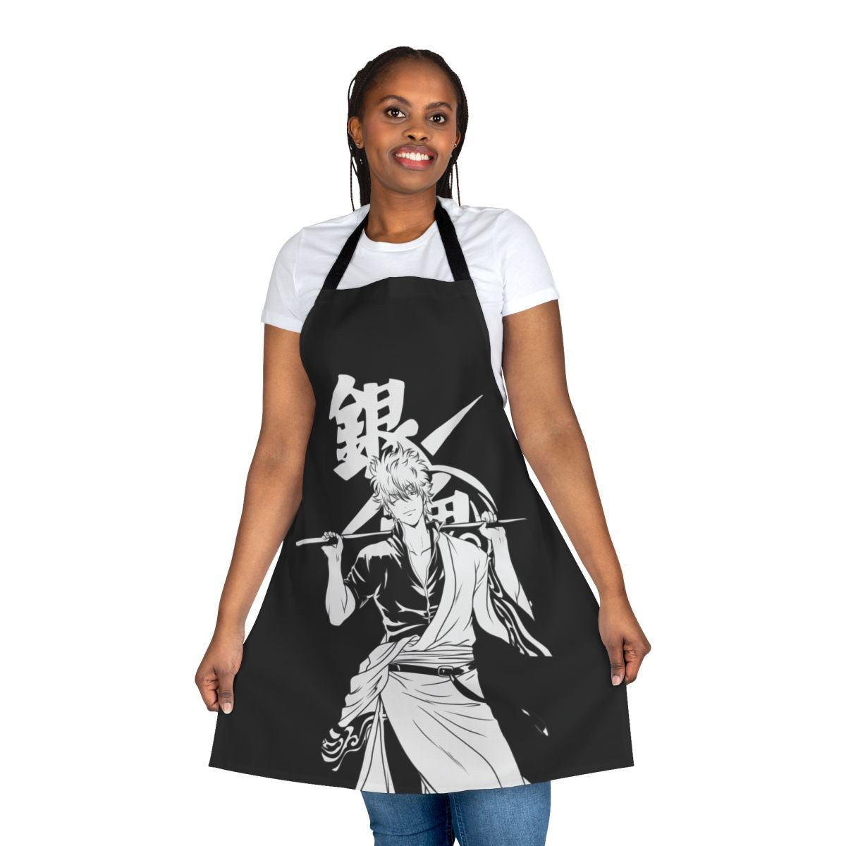 Gintoki-themed apron with vibrant anime art