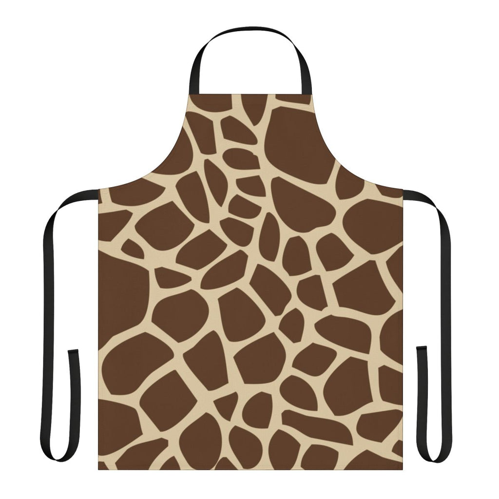 Giraffe print apron with natural textures and colors