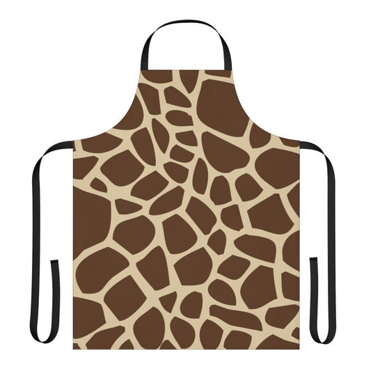 Giraffe print apron with natural textures and colors