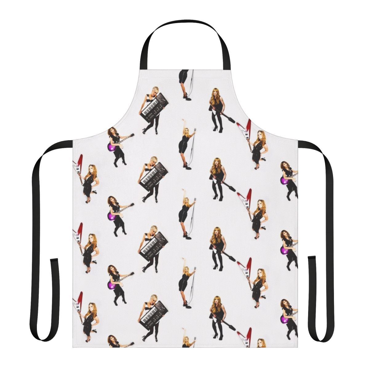 Girls Aloud themed apron with images of the band members