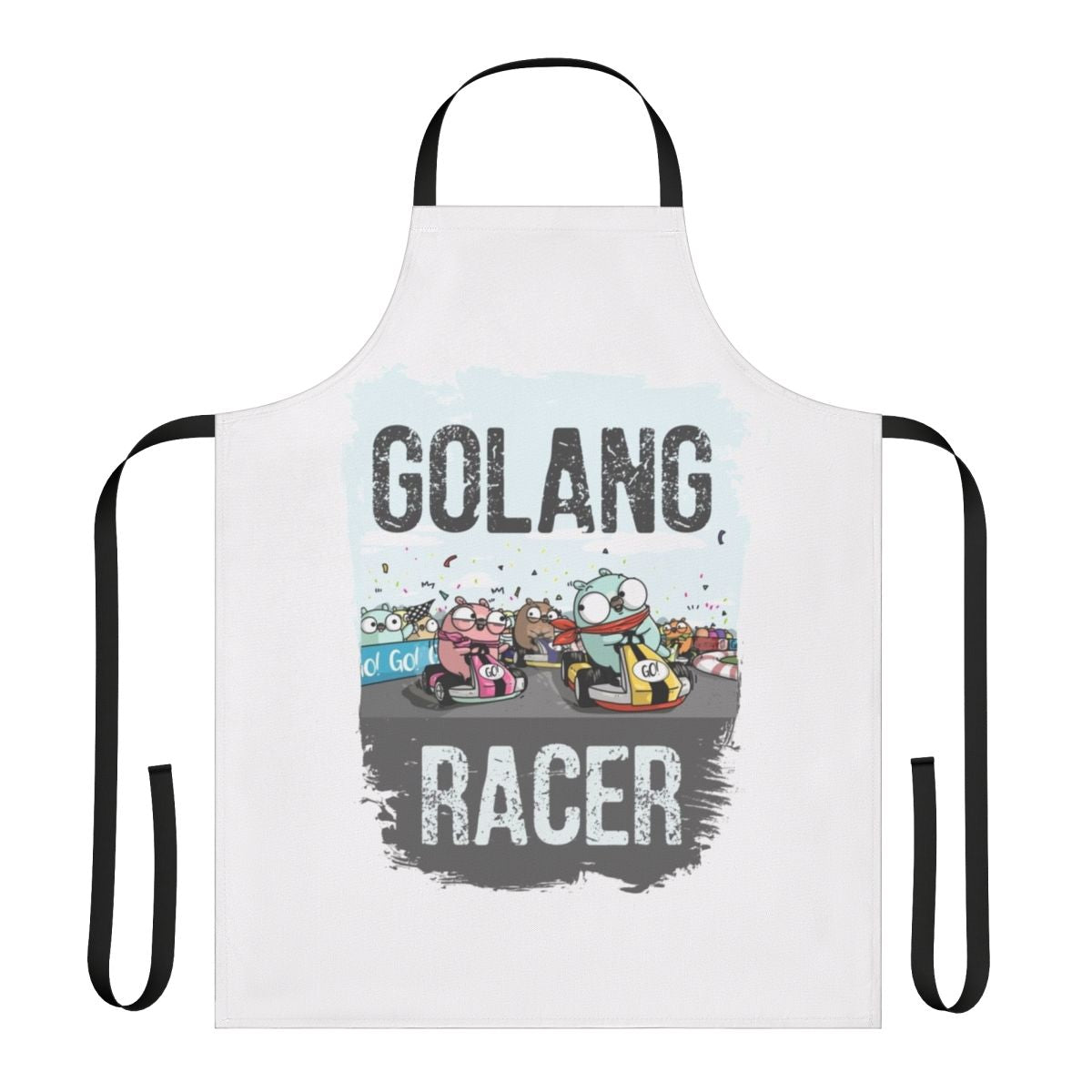 Golang Gopher programmer apron with code and gopher logo