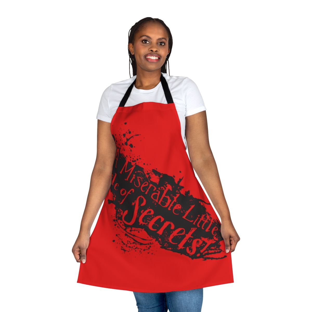 A black apron with a Castlevania-inspired Gothic design, perfect for men who love retro gaming.