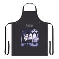 A model wearing a custom gothic lolita-style apron, featuring a toccata guitar design.