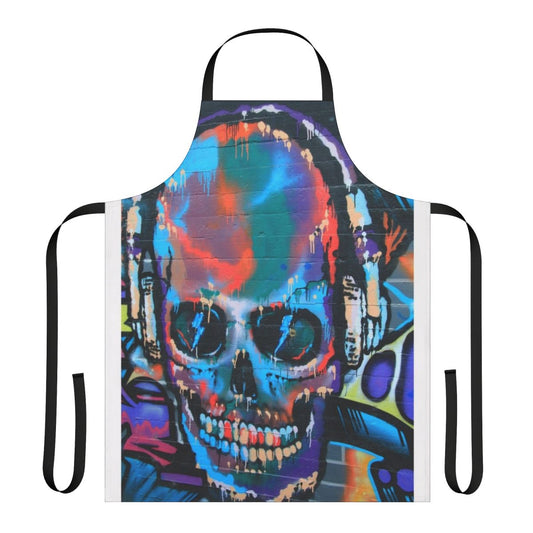 Vibrant graffiti-style apron with a cool, urban design