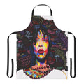 Graffiti-patterned hair apron for urban fashion and black hair care
