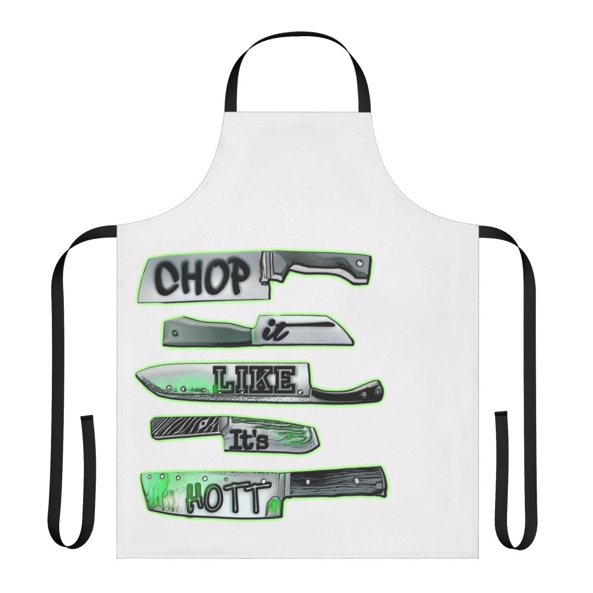 Graphic design chef apron with kitchen knife illustration