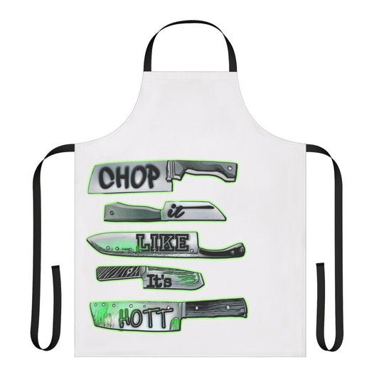 Graphic design chef apron with kitchen knife illustration
