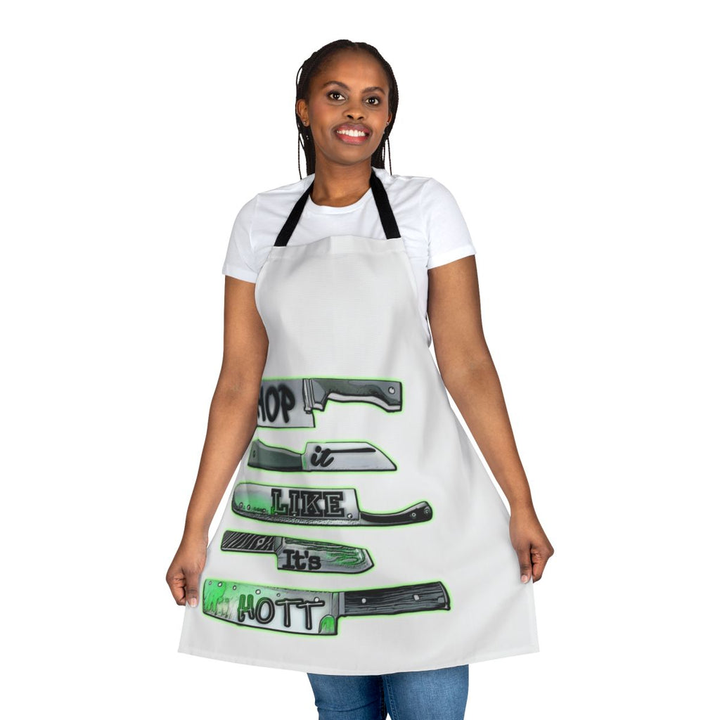 Graphic design chef apron with kitchen knife illustration