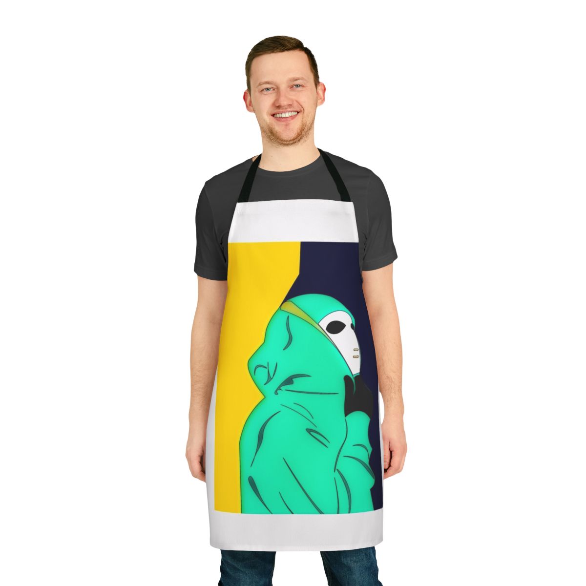 Graphite Christmas apron with a festive design