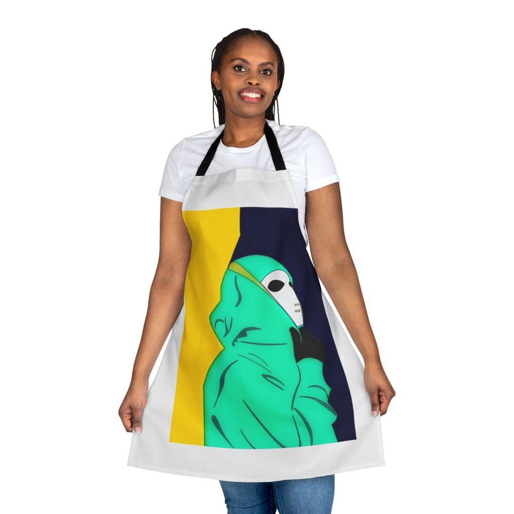 Graphite Christmas apron with a festive design