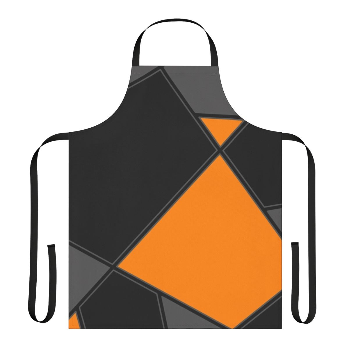 Gray and orange modern geometric pattern apron