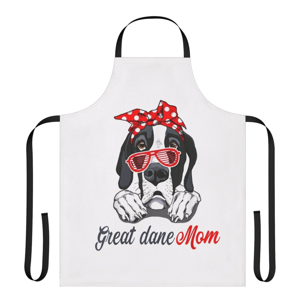 A high-quality apron featuring a playful great dane dog design, perfect for great dane owners and dog moms.