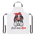 A high-quality apron featuring a playful great dane dog design, perfect for great dane owners and dog moms.