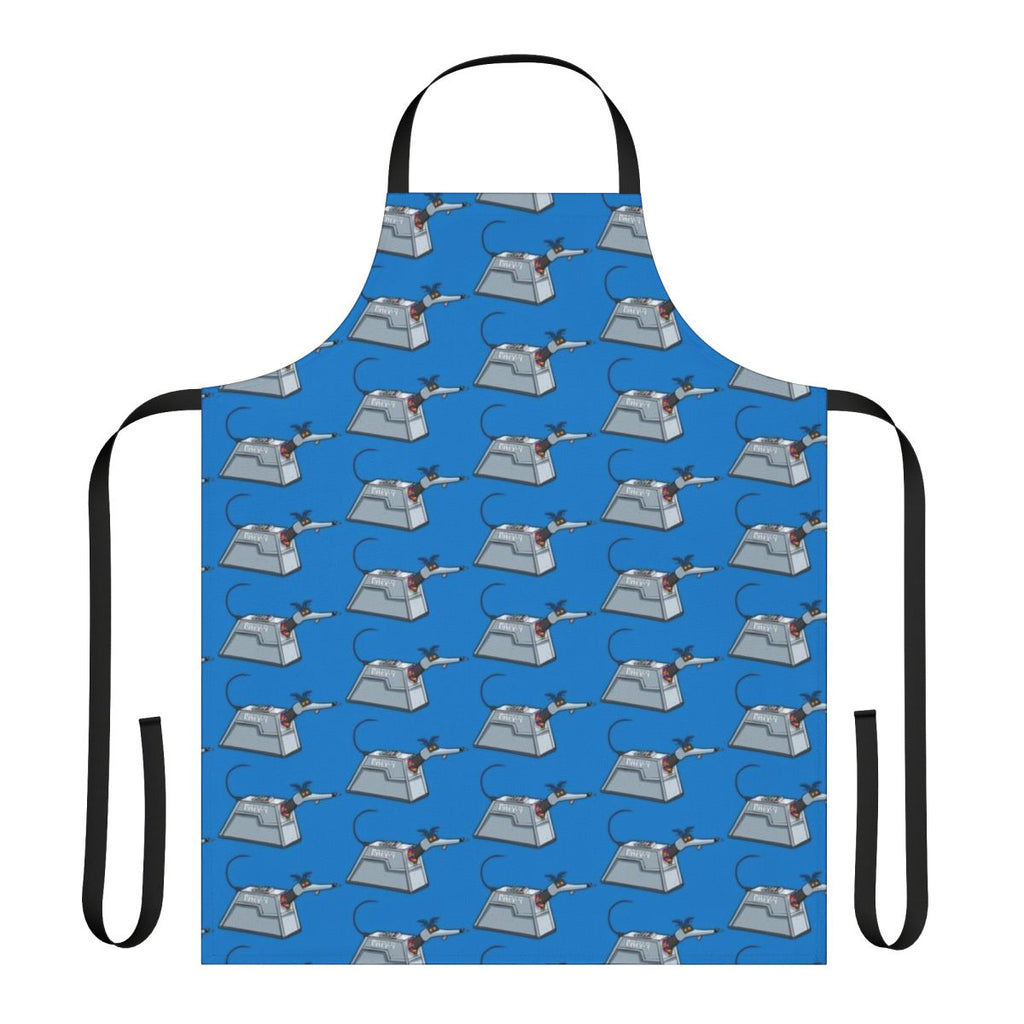Grey apron with dog silhouette design