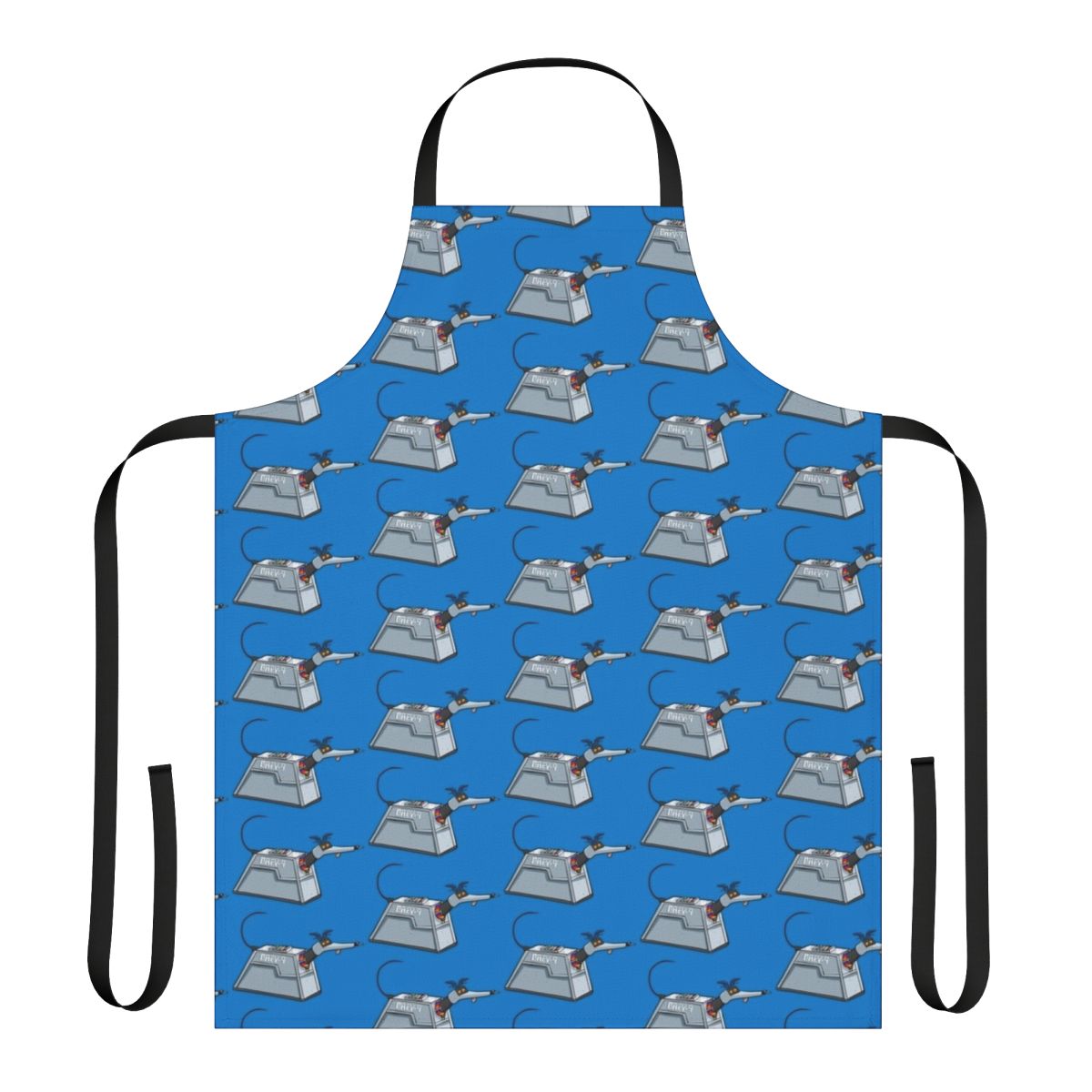 Grey apron with dog silhouette design