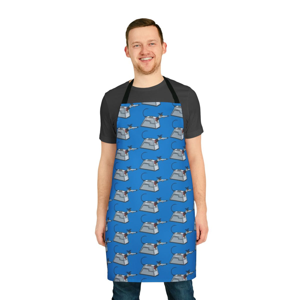 Grey apron with dog silhouette design
